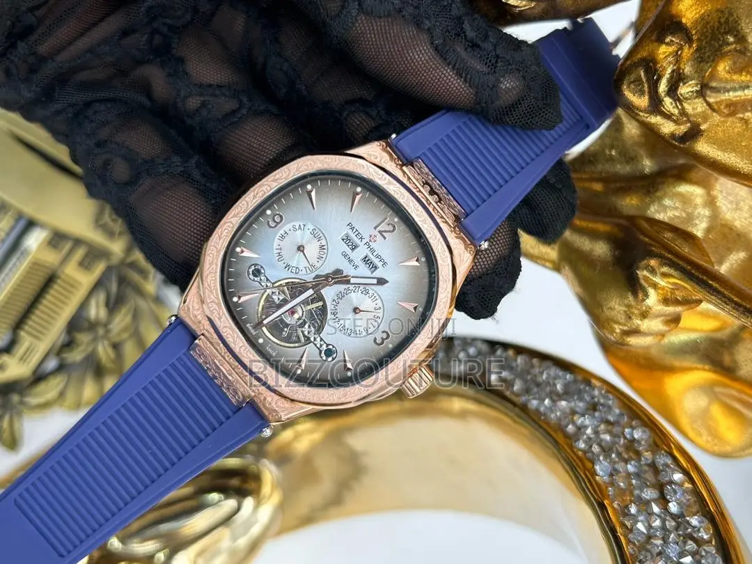 Original PATEK PHILIPPE Chronograh Blue Rubber Watch
