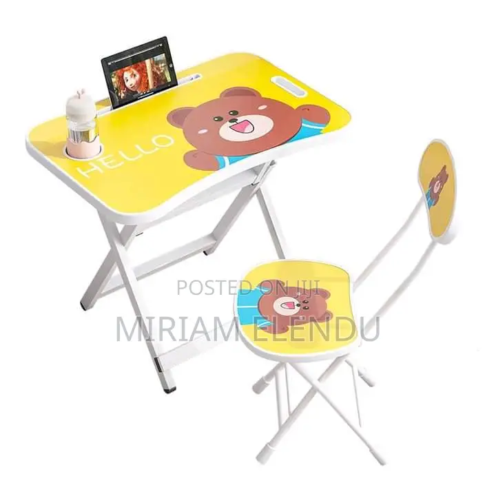 Kids Foldable Study Table and Chair Set