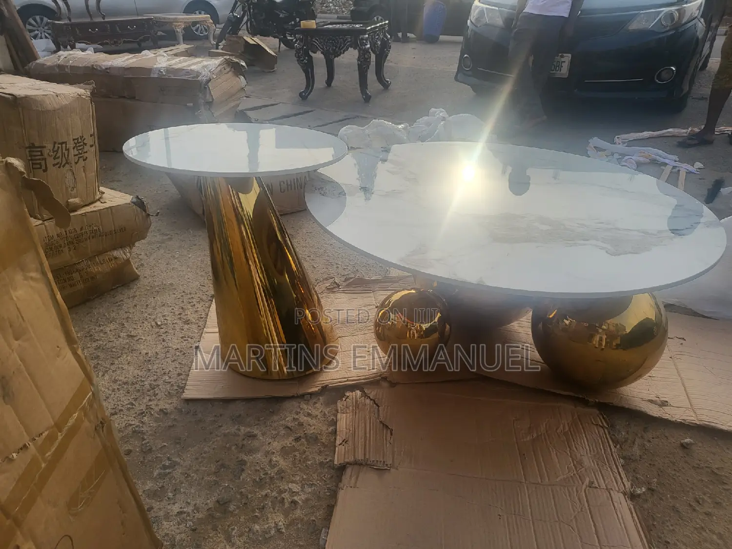 Classy Marble Center Table and Stools