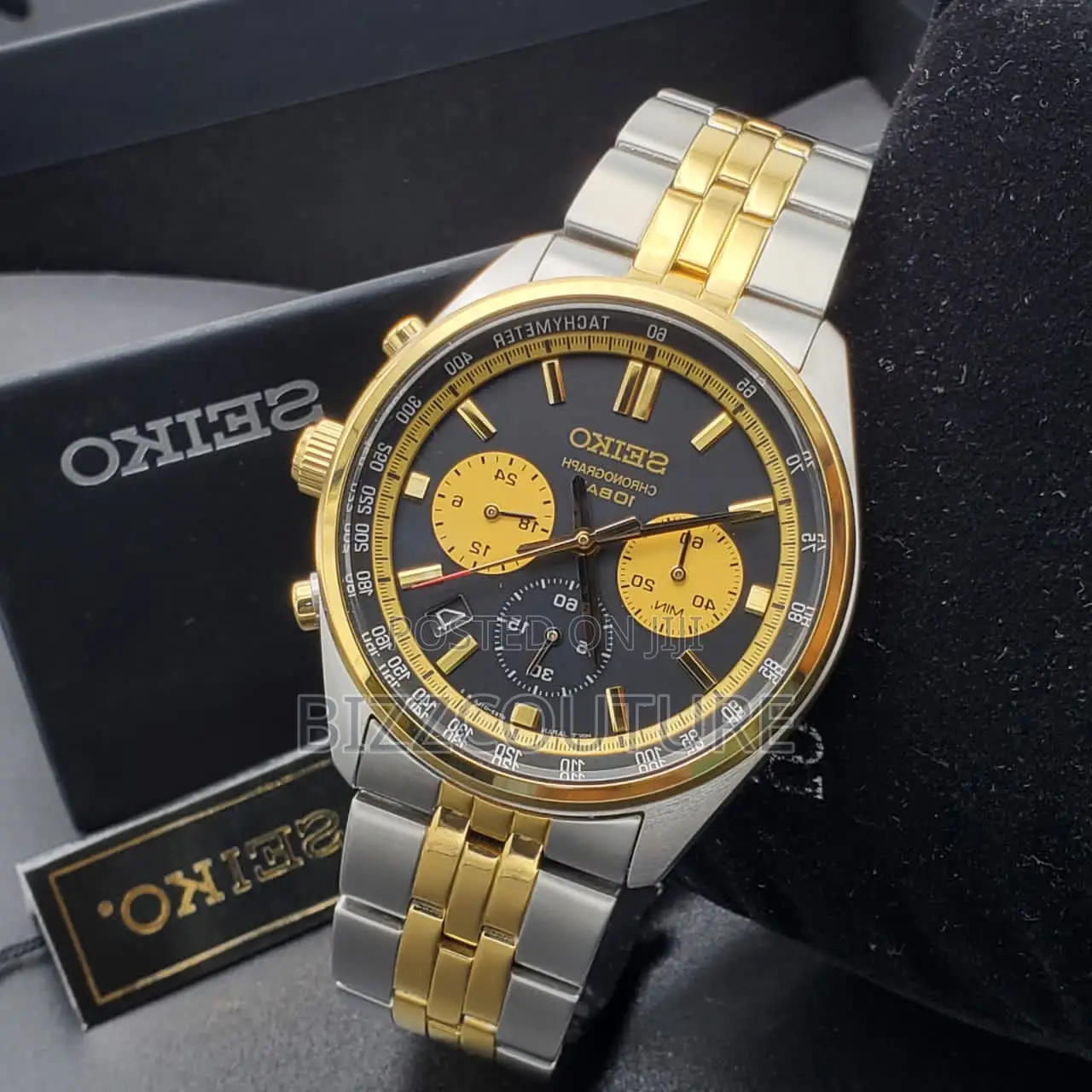 Original Seiko Silver-Tone Case With a Two-Tone Chain Watch
