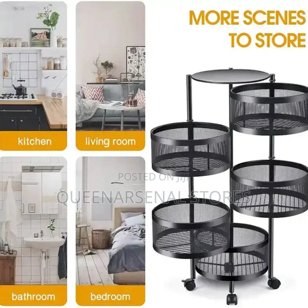 5layers Kitchen Rotating Trolley