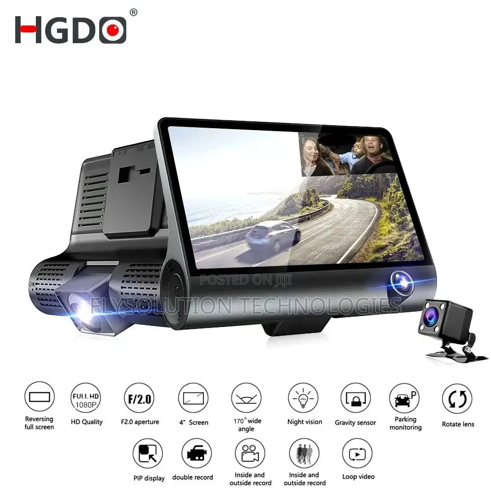 3 Channel Dash Cam Video Recorder Rear View Camera