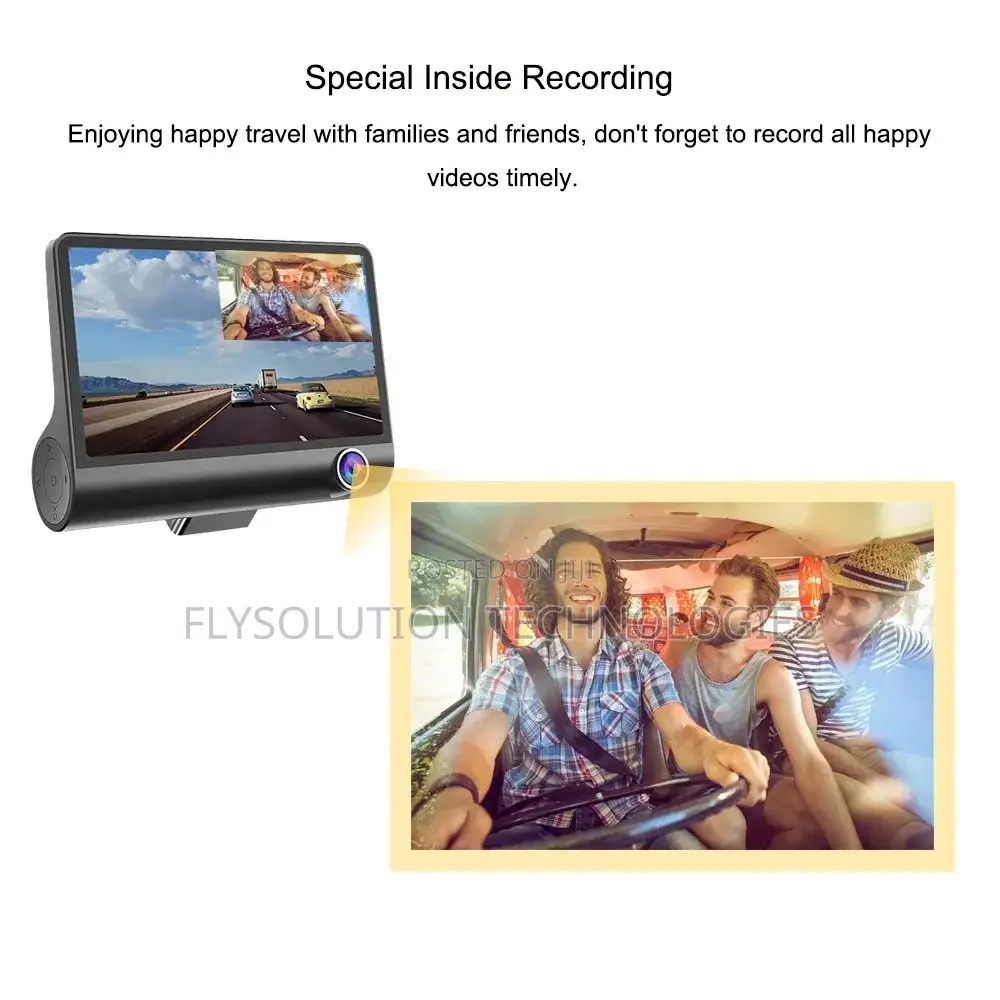 3 Channel Dash Cam Video Recorder Rear View Camera