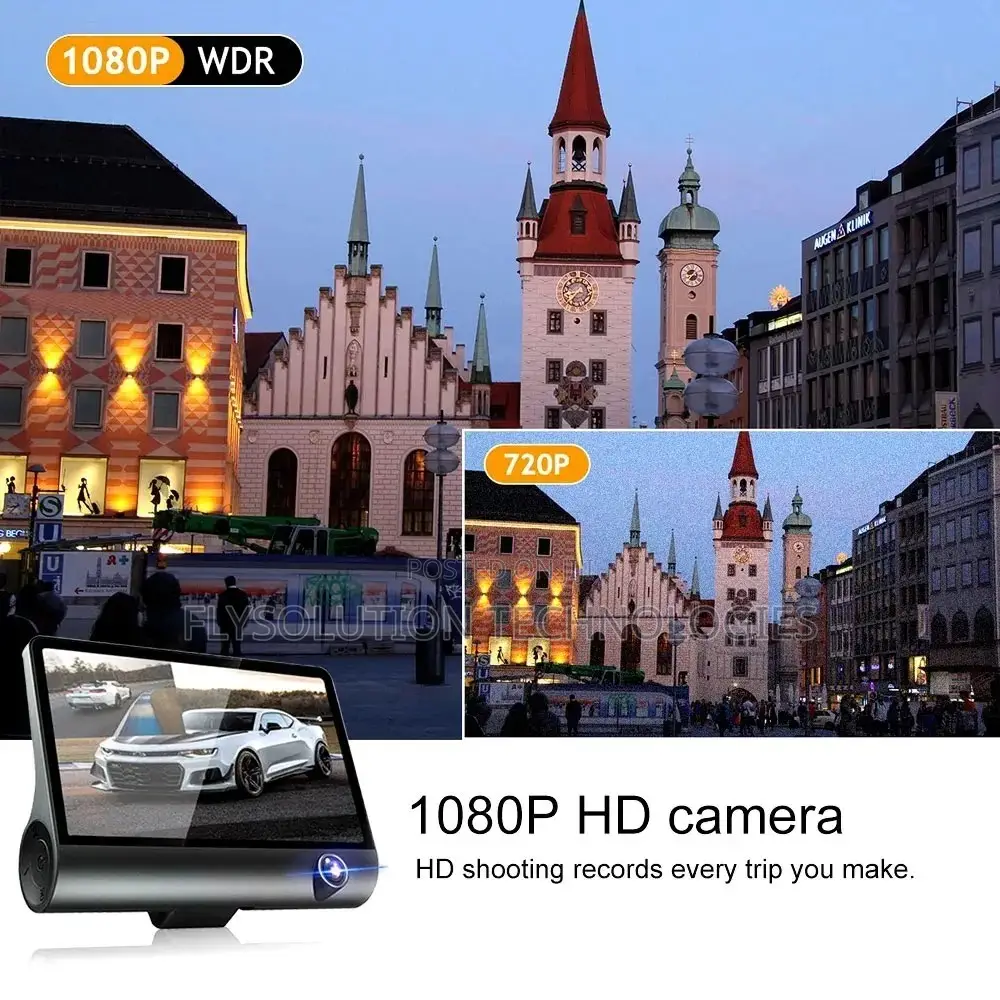3 Channel Dash Cam Video Recorder Rear View Camera