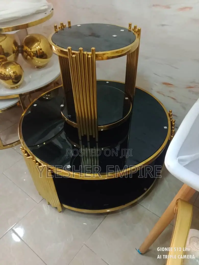 Luxury Glass Table and Side Stool