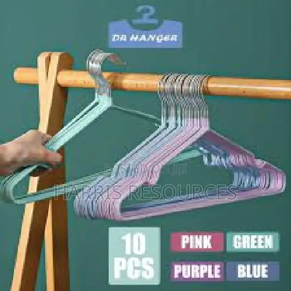 Galvanised Long Lasting Steel Clothes Hangers - 10pcs