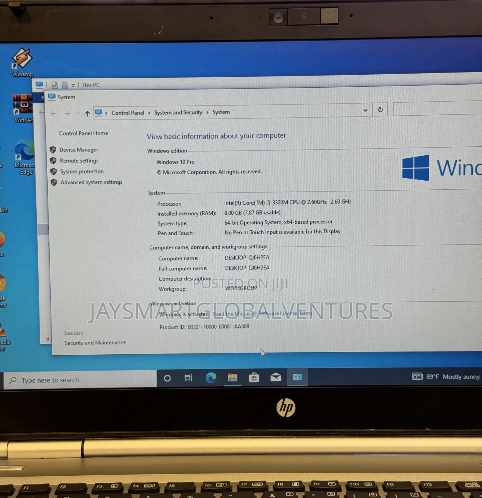 Laptop HP EliteBook 8460P 8GB Intel Core I5 HDD 500GB