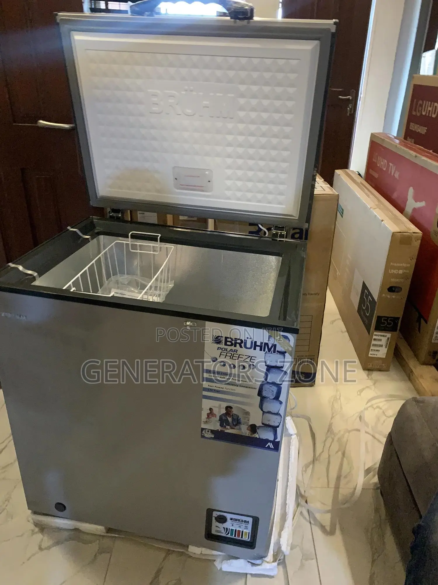 Single Door Bruhm 160mr Chest Freezer( Silver)