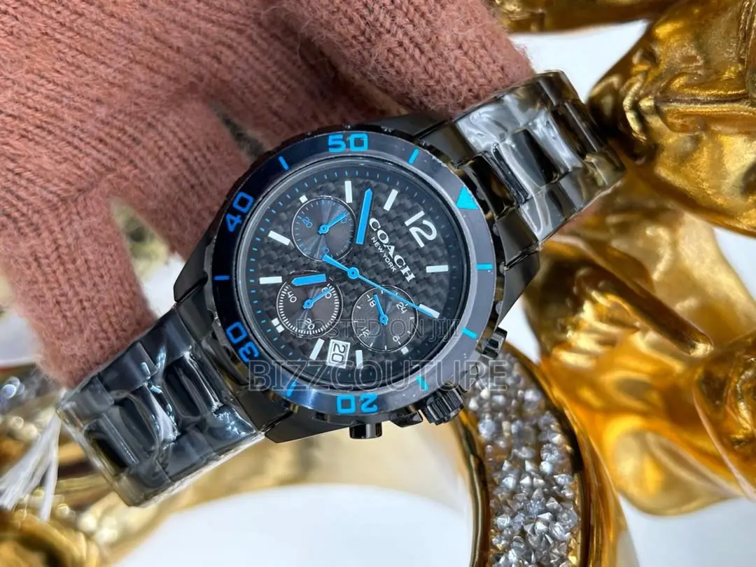 Original Coach New York Chronograph Black Chain Watch