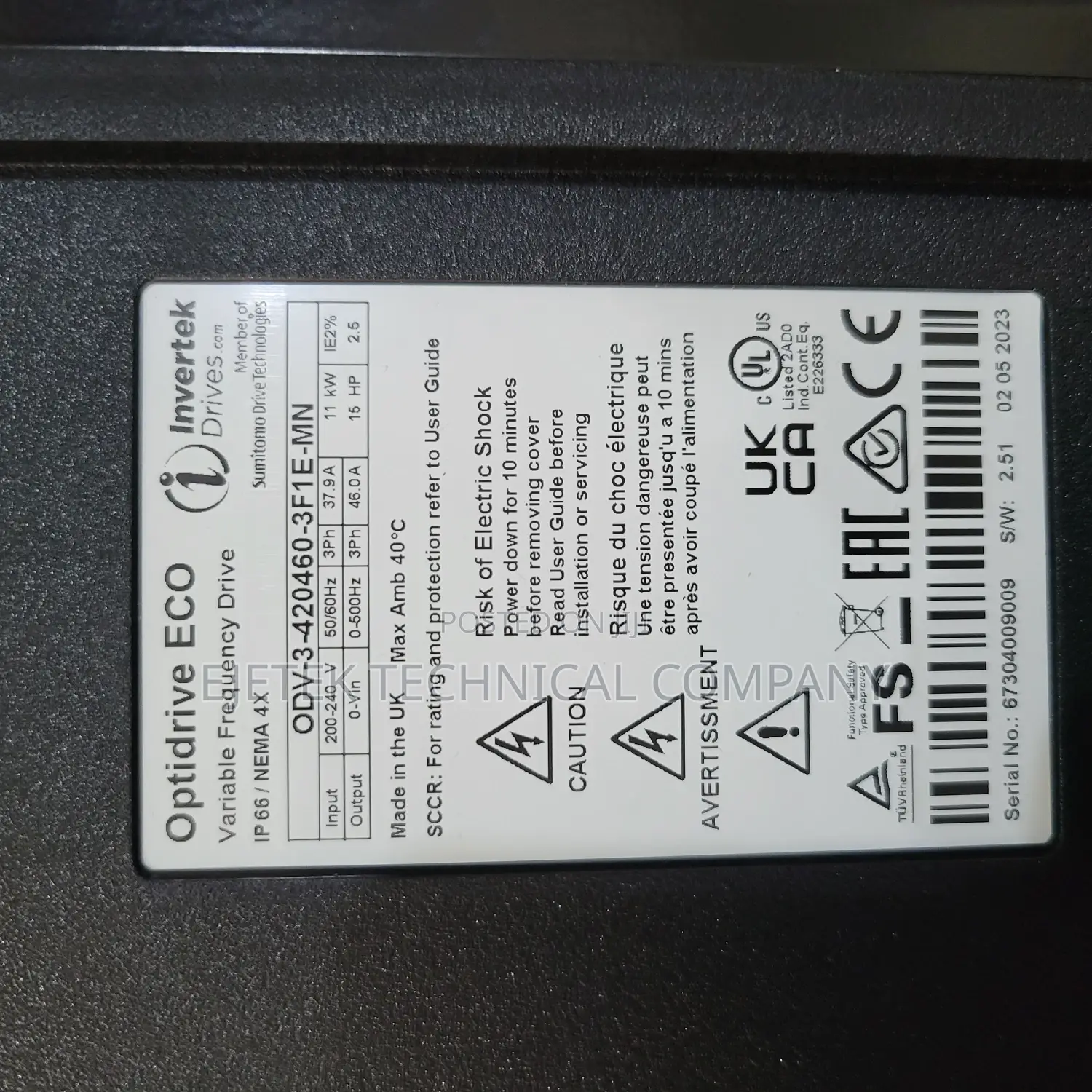 Opti_drive 11kw/15hp Inverter Drive 1phase