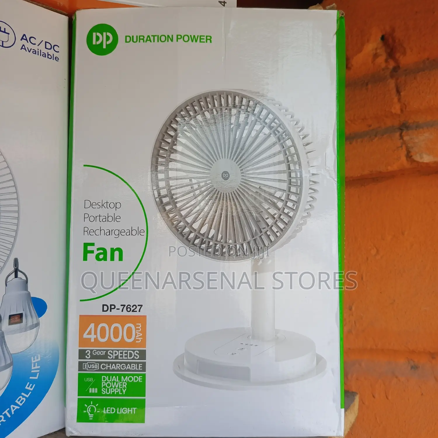 Dp Rechargeable Fan With Ledlight