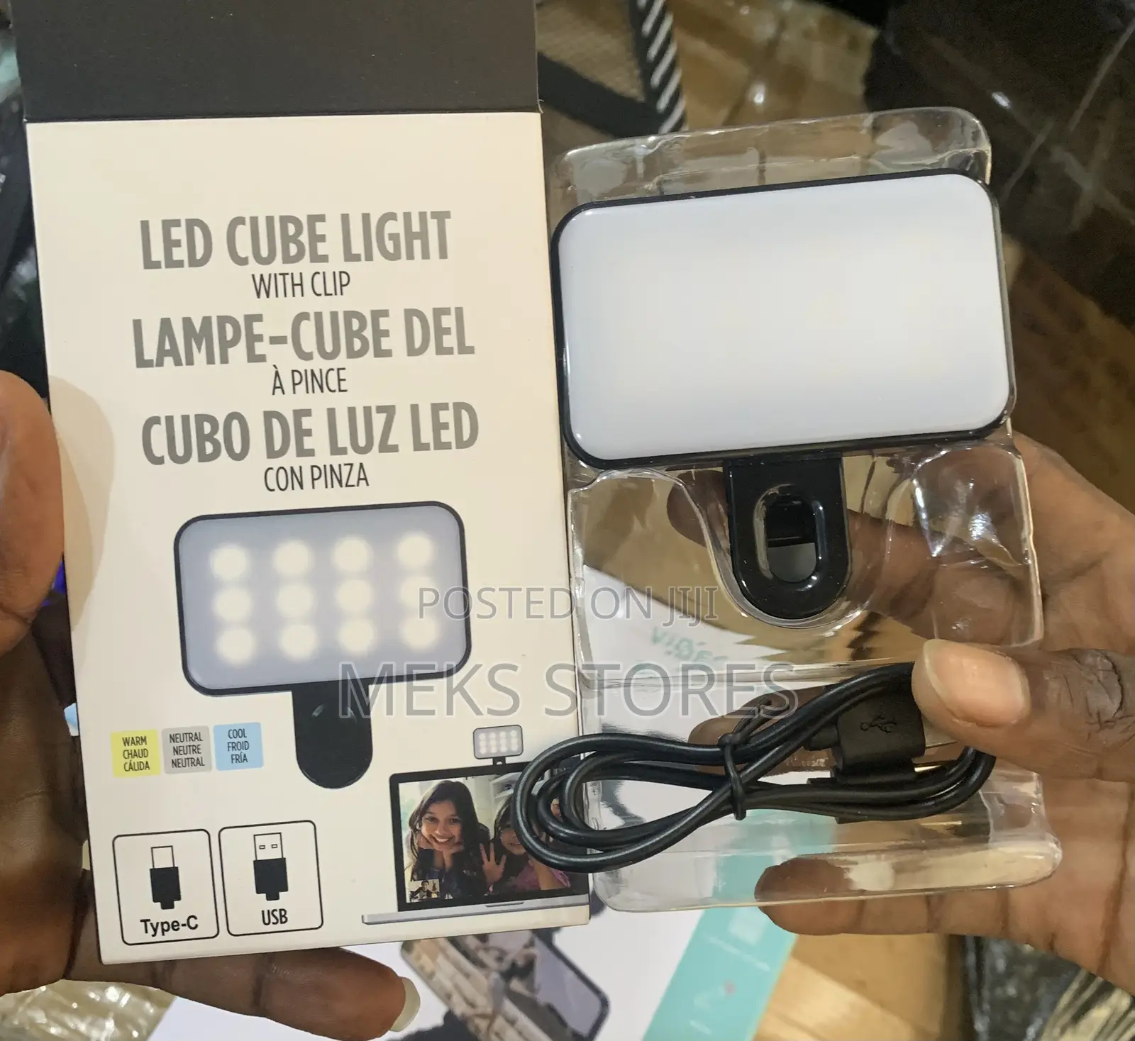 LED Cube Light With Clip