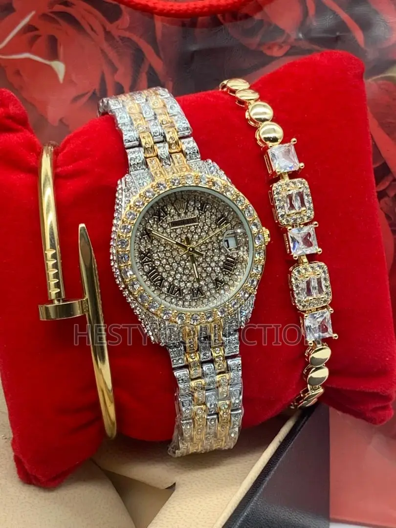 Wristwatch and Bracelet Gift Set Valentine Package for Her