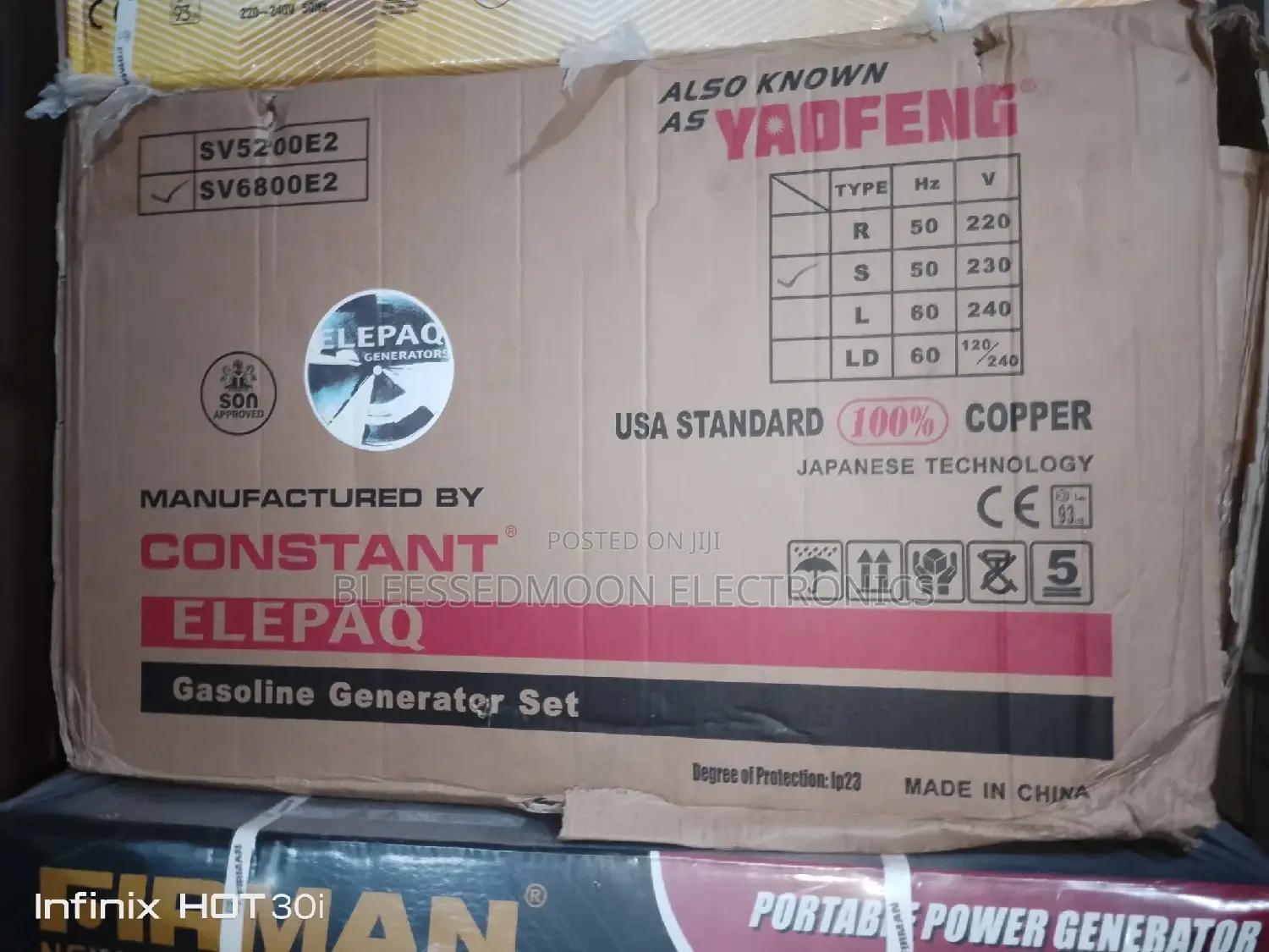 Elepaq Constant Generator 5.5kva Pure 100 Percent Cooper Wire 5 Yrs W