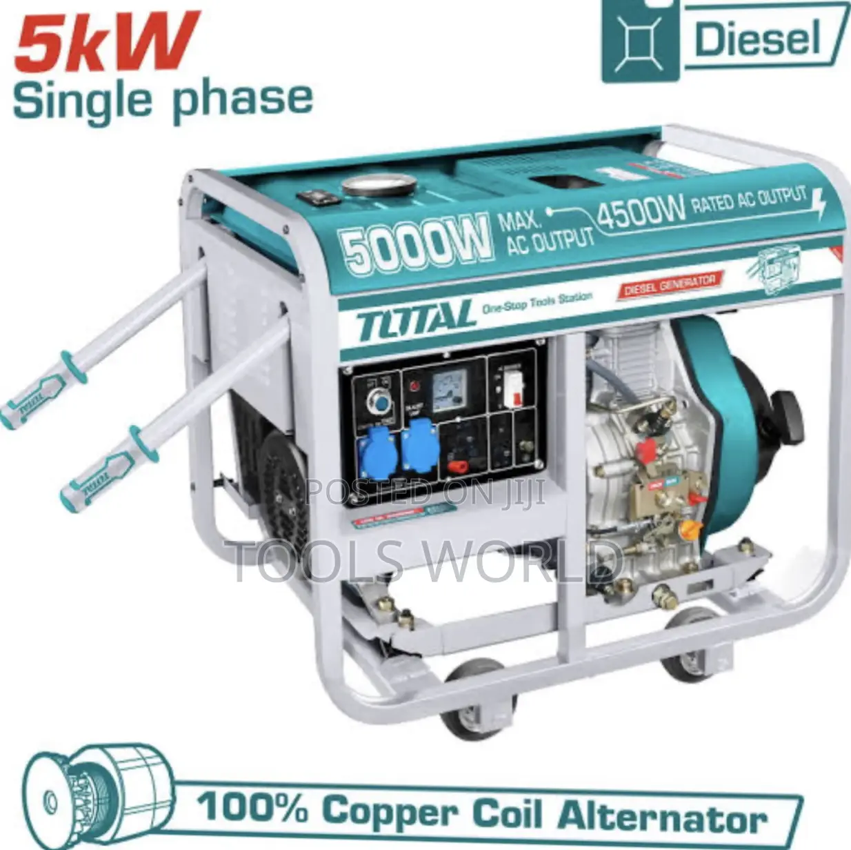 Single Phase Total DIESEL Generator 5000W Tp450001 220-240v