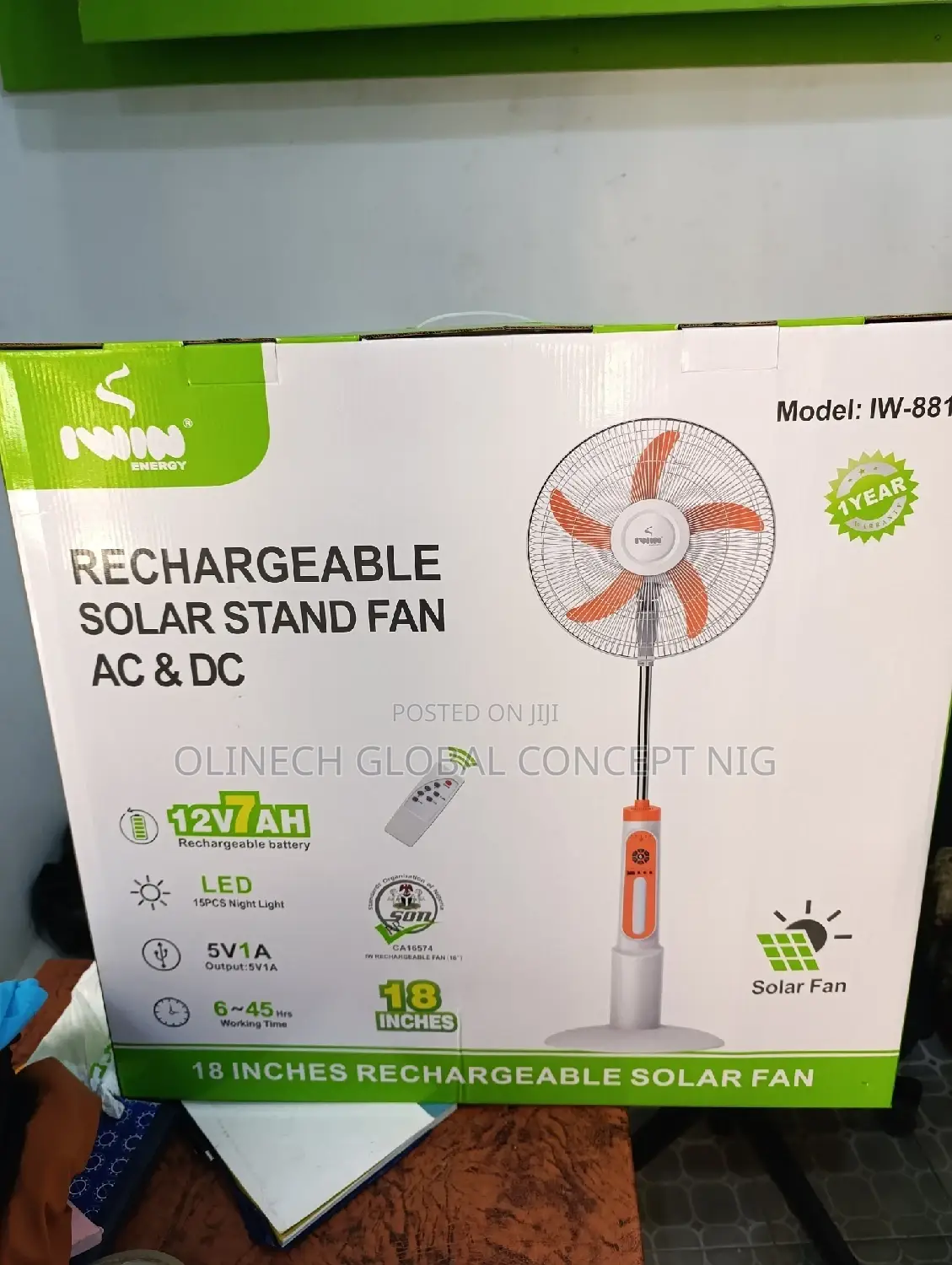 18 Inches Iwin AC DC Standing Fan