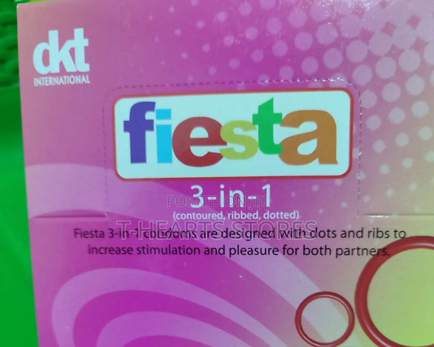 Fiesta 3 in 1 (Contoured, Ribbed, Dotted) Condoms - 3's × 12