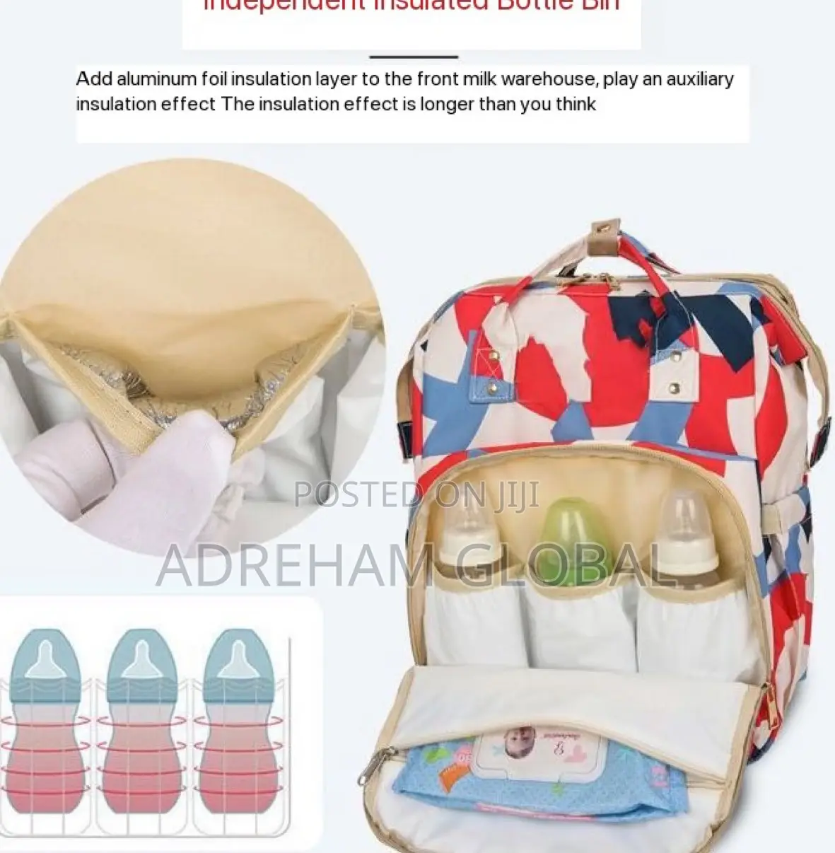 Quality Colorful Baby Bed and Diaper Backpack With Net,Purse