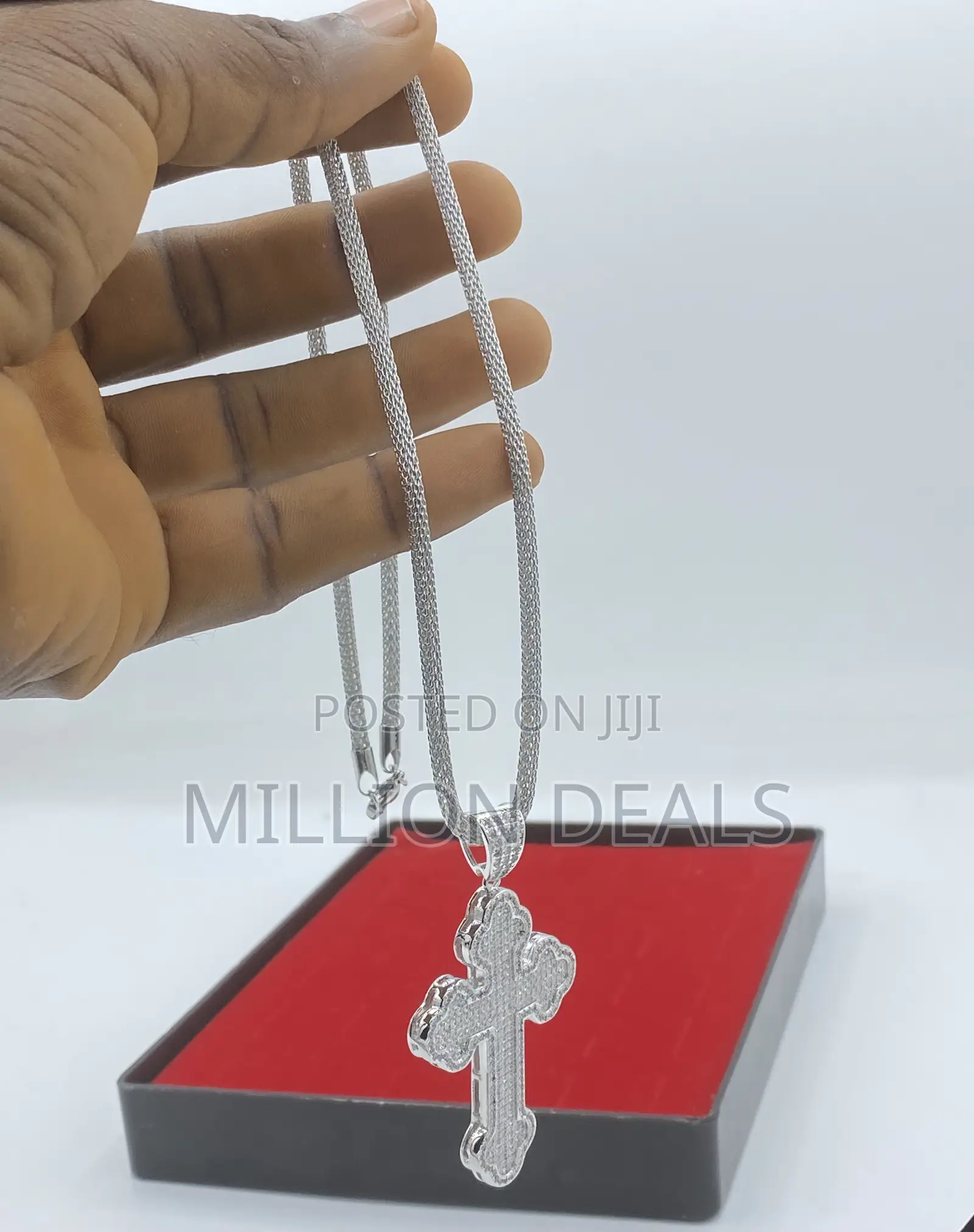 Classic Iced Men’S Silver Unique Neckpiece
