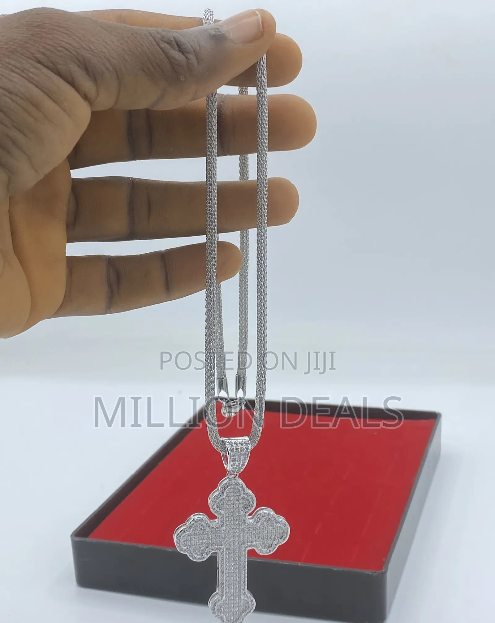 Classic Iced Men’S Silver Unique Neckpiece