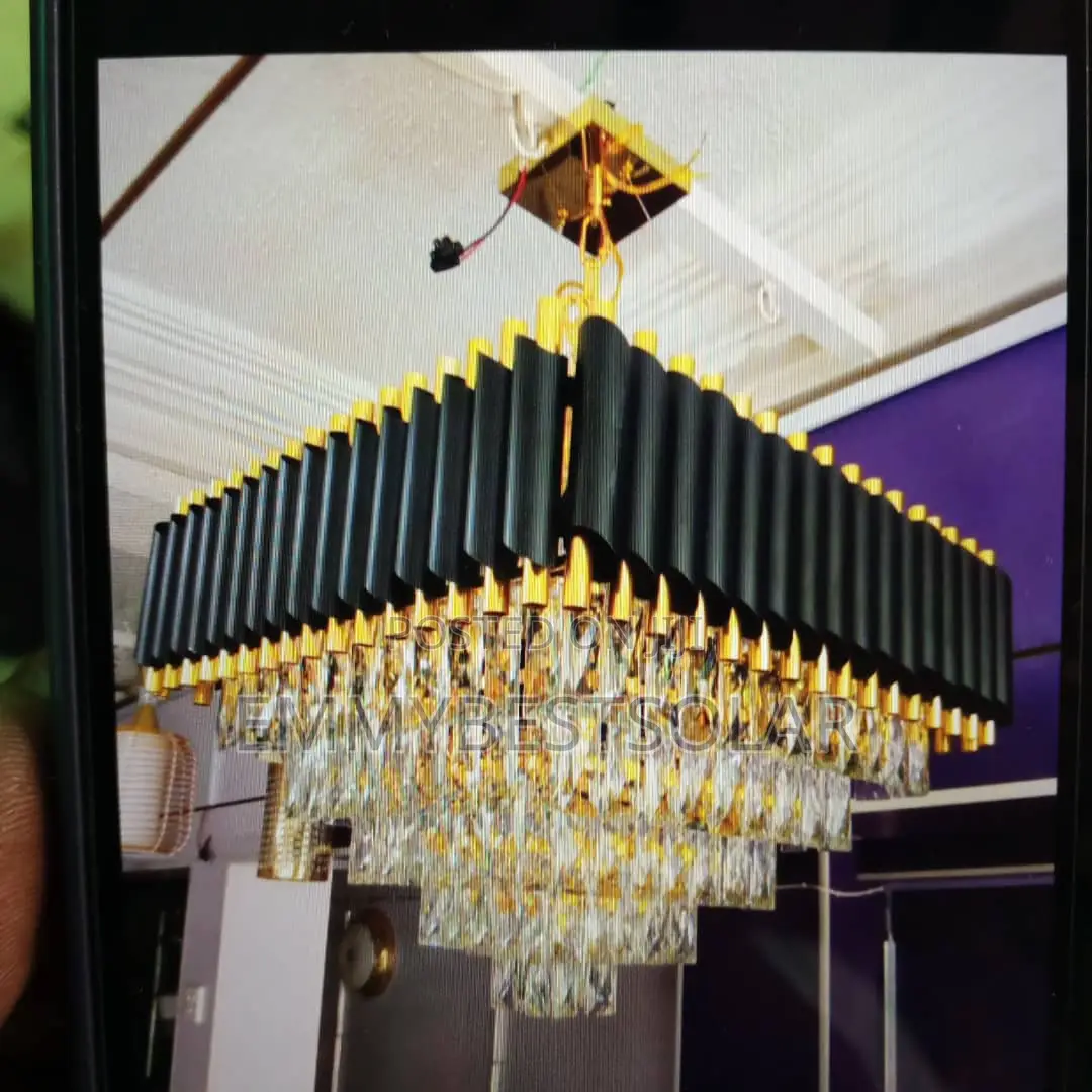600mm Bk Gold Crystal Chandelier Light