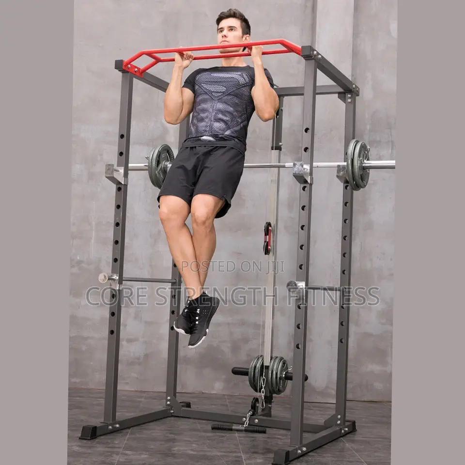 Commercial Squat Rack With Lat Pull And T-bar Row Workout