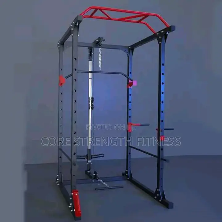 Commercial Squat Rack With Lat Pull And T-bar Row Workout