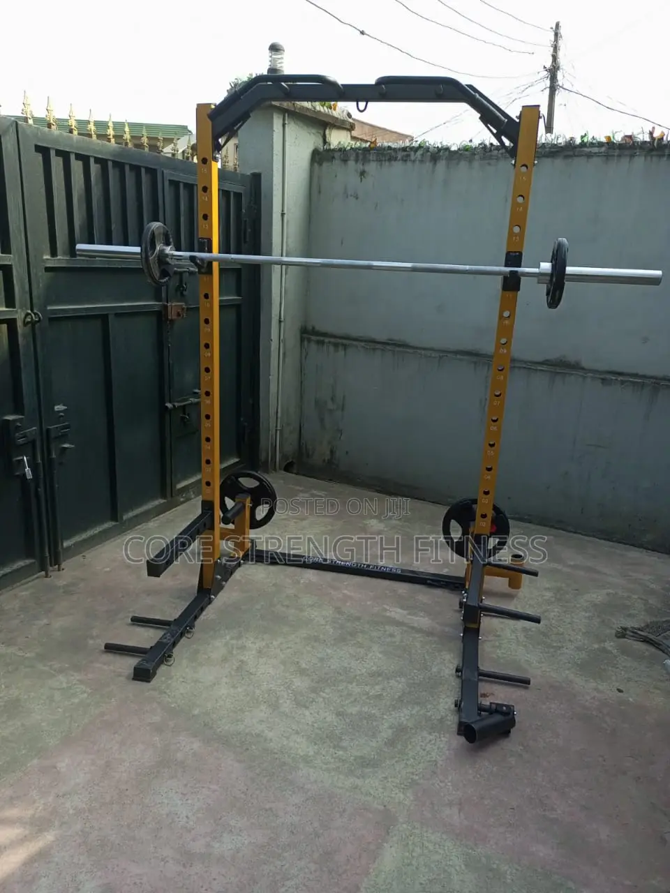 Commercial Half Squat Rack With T-bar Row And Bag Hanger.
