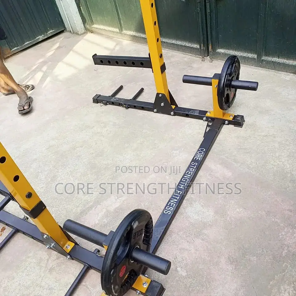 Commercial Half Squat Rack With T-bar Row And Bag Hanger.