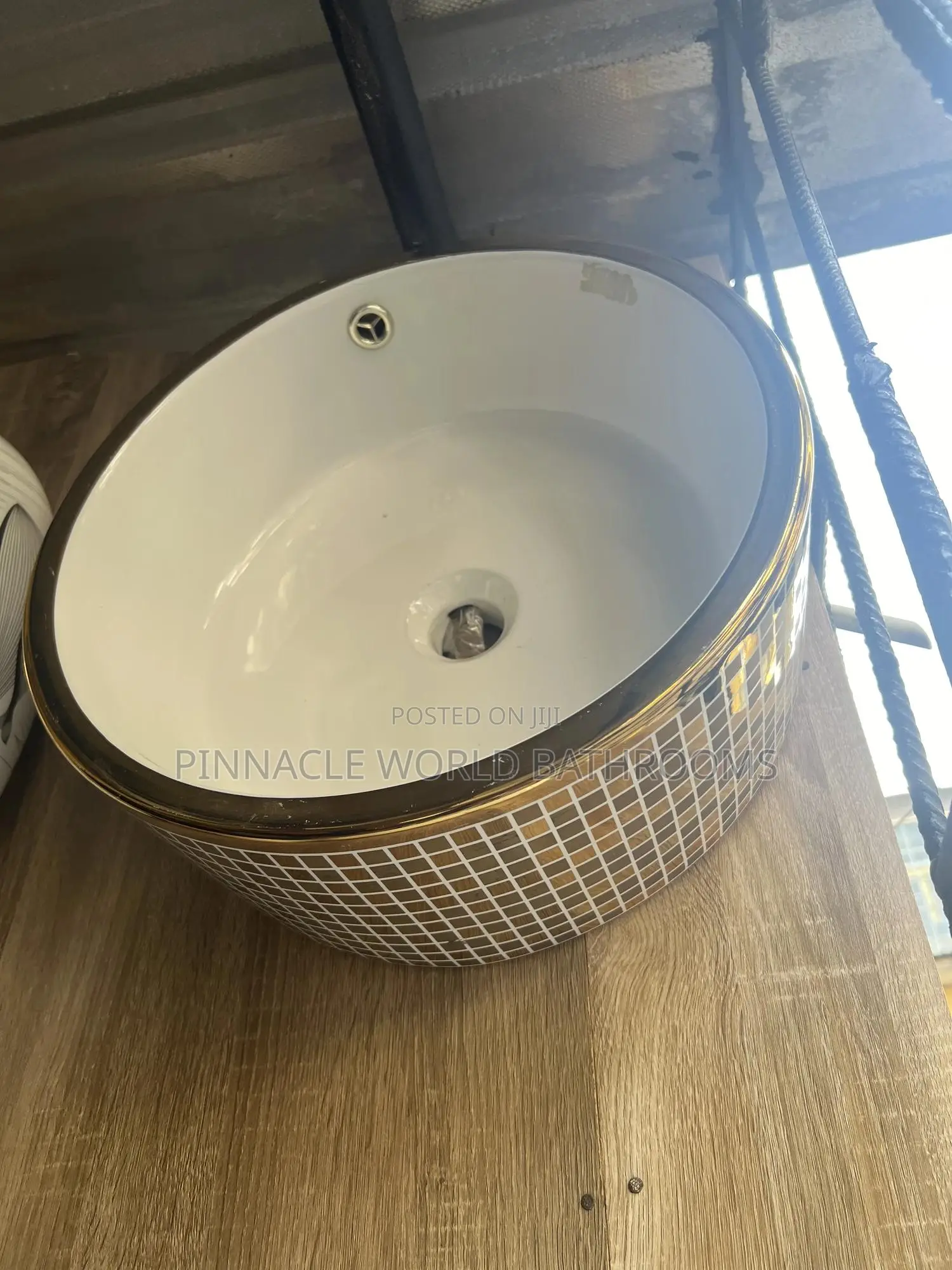 Black and Gold Counter Top Basin