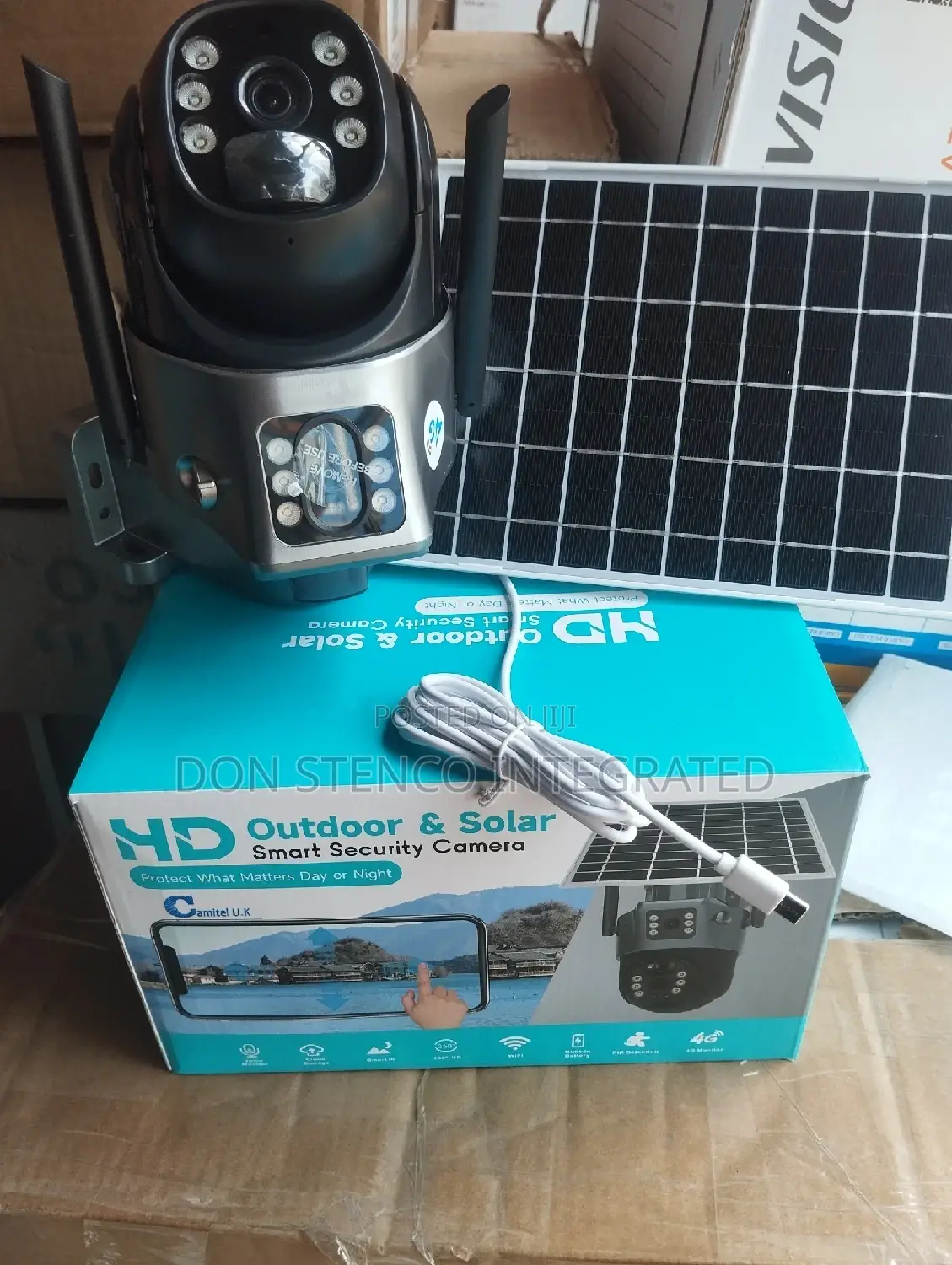 Hd Outdoor Solar Smart Security Camera Double Lense
