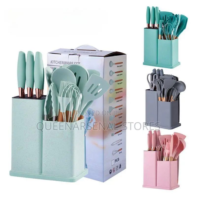 19pcs Quality Silicon Spoon With Chopping Board