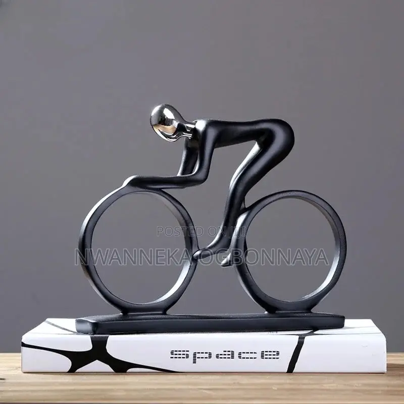 Bicycle Statue Champion Cyclist Sculpture Figurine