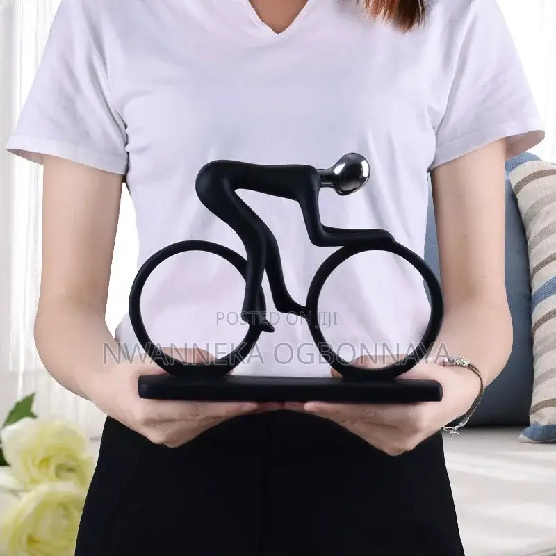 Bicycle Statue Champion Cyclist Sculpture Figurine