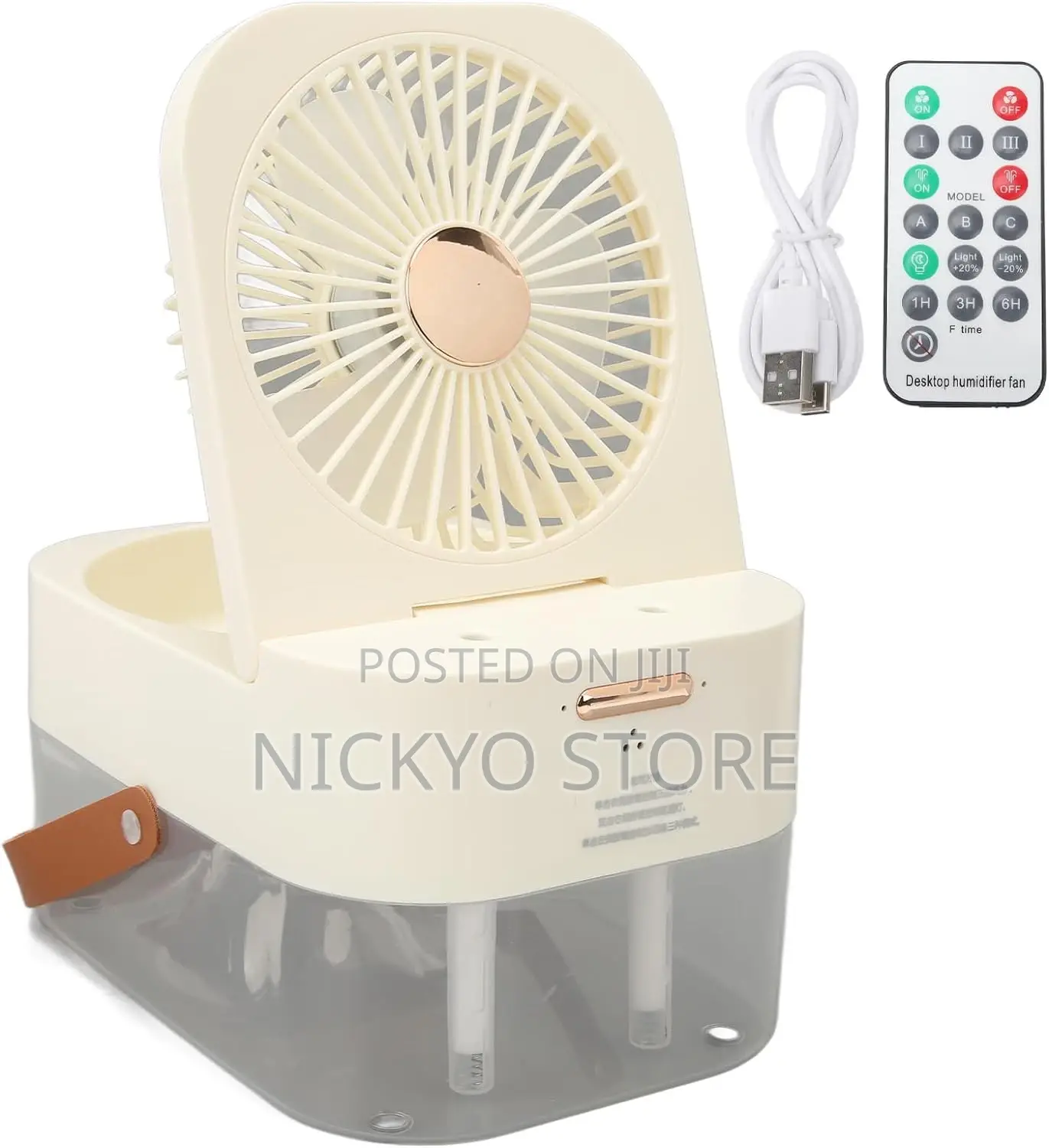 Mini Rechargeable Desktop Humidifier Fan, Portable