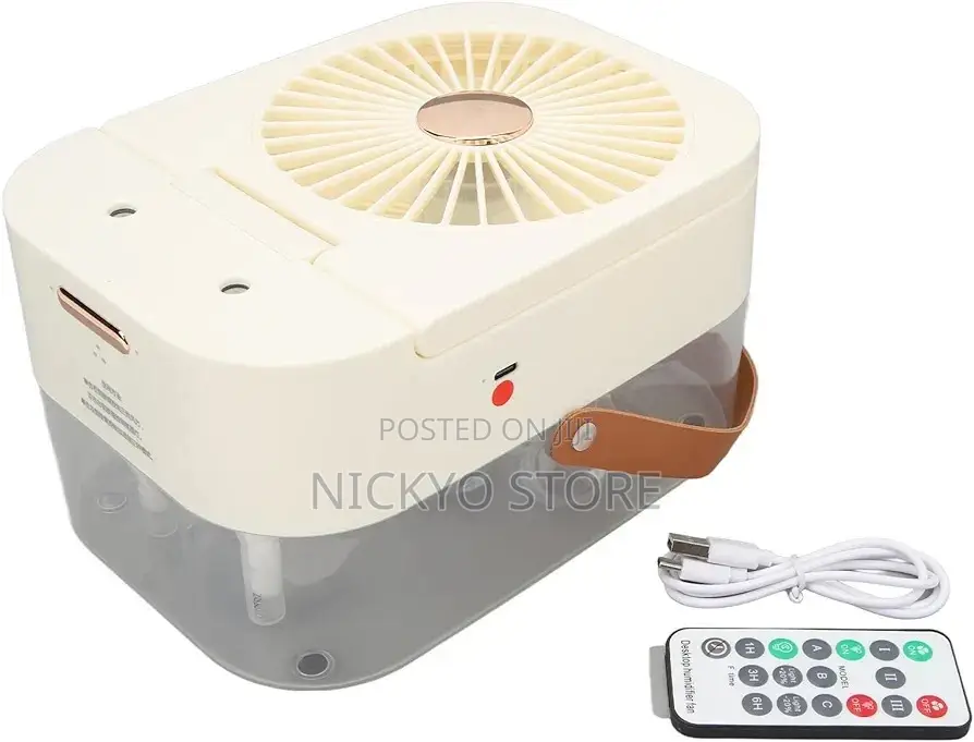 Mini Rechargeable Desktop Humidifier Fan, Portable