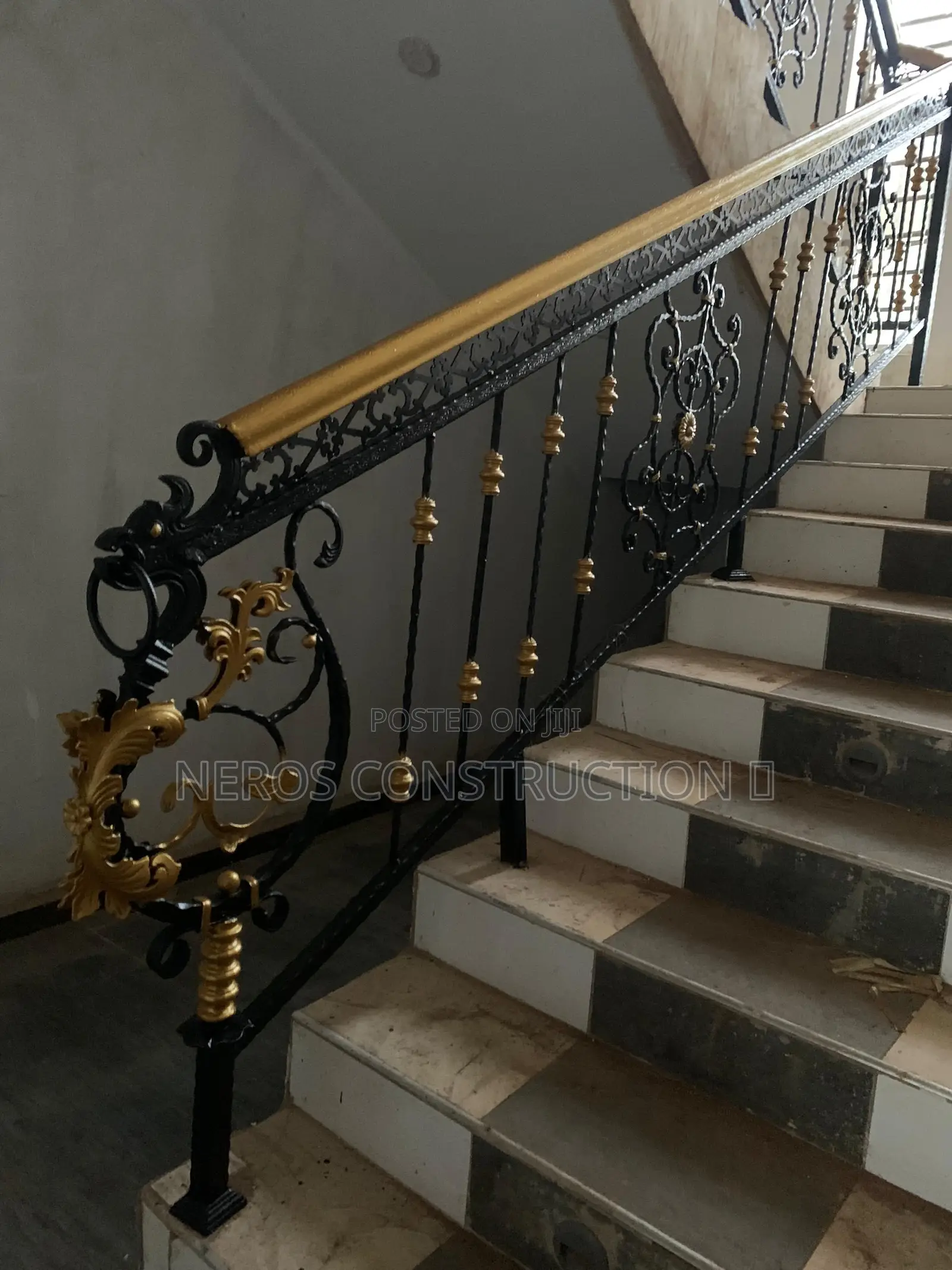 Double Heart Cumbi Wrought Iron Hand Rail Design