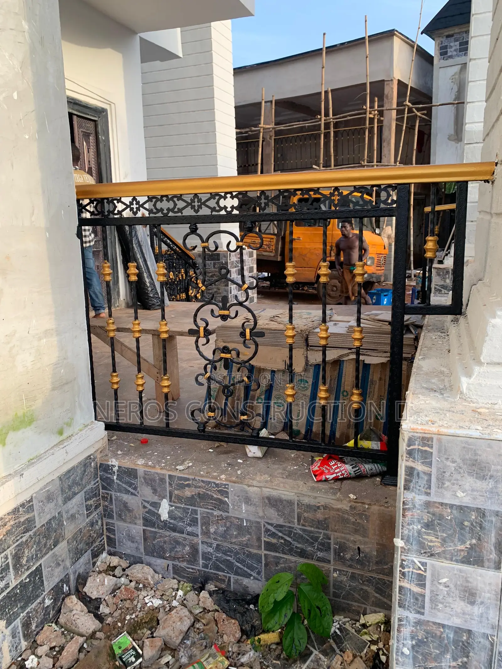 Double Heart Cumbi Wrought Iron Hand Rail Design