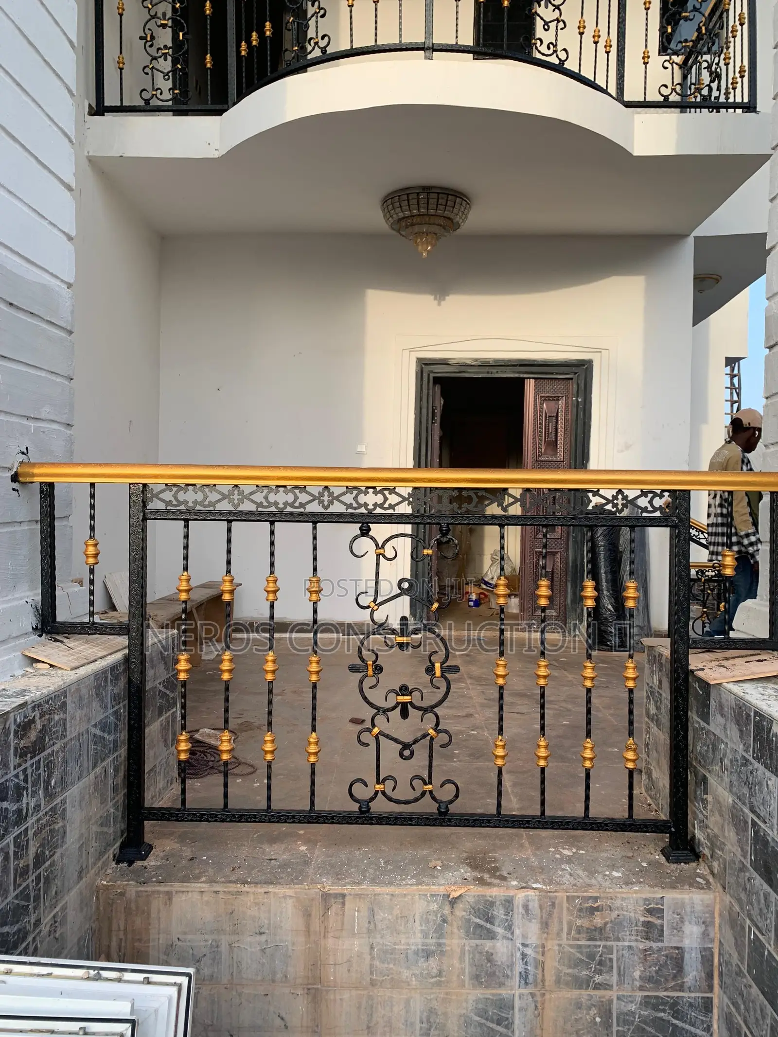 Double Heart Cumbi Wrought Iron Hand Rail Design