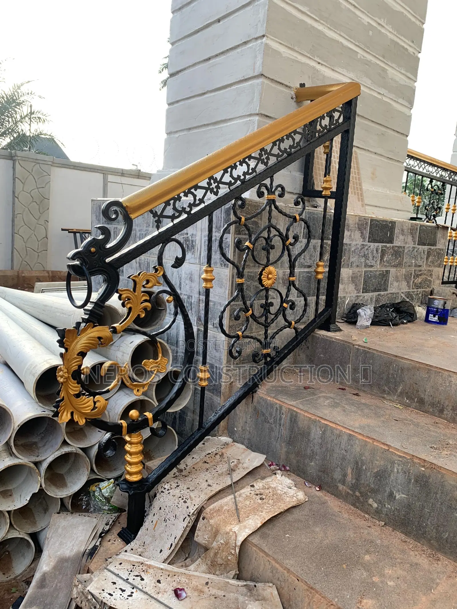 Double Heart Cumbi Wrought Iron Hand Rail Design