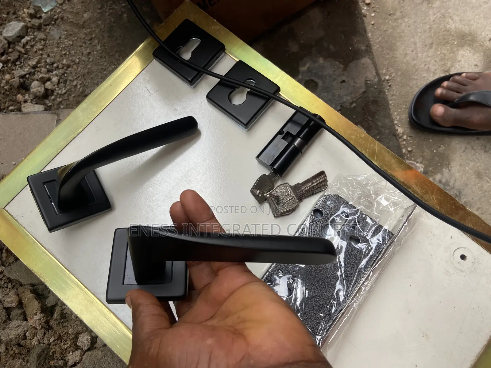 Antirust Black Coated Door Lock Set