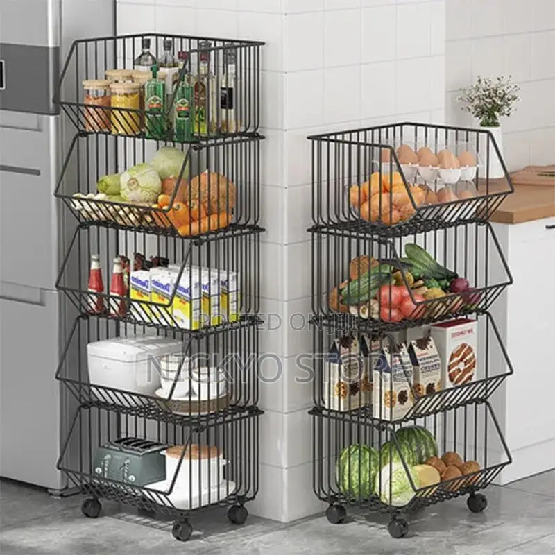 5 Layers Basket for Kitchen Fruit Vegetable Storage Cart