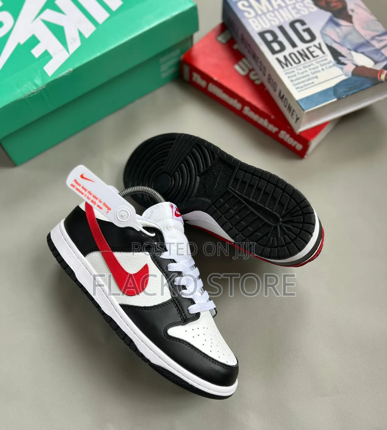 Original Nike Dunk Red Swoosh Panda Sneakers