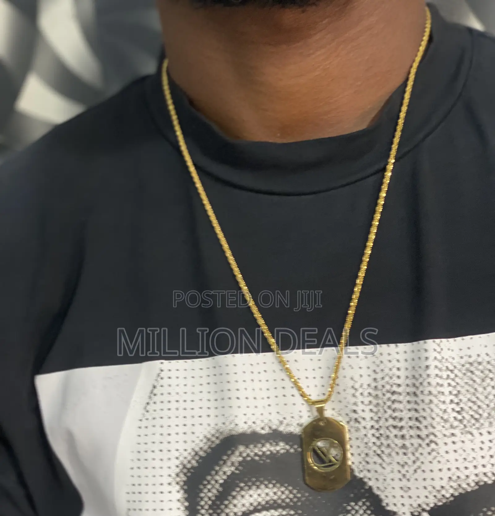 Stylish Steel Men’S Neckpiece N Pendant Gold