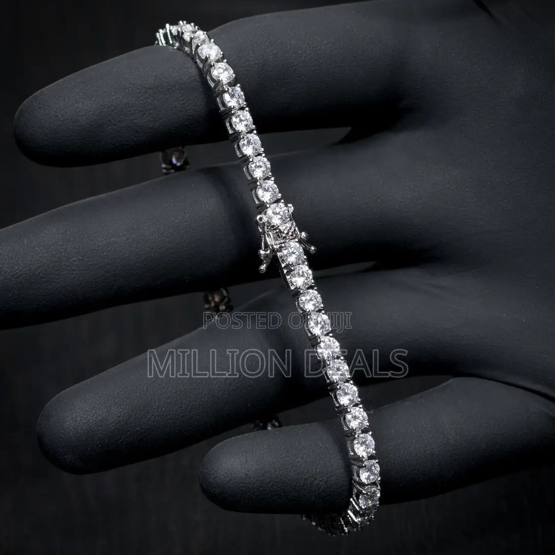 Tennis Iced Cut Out Men’S Luxe Link Bracelet