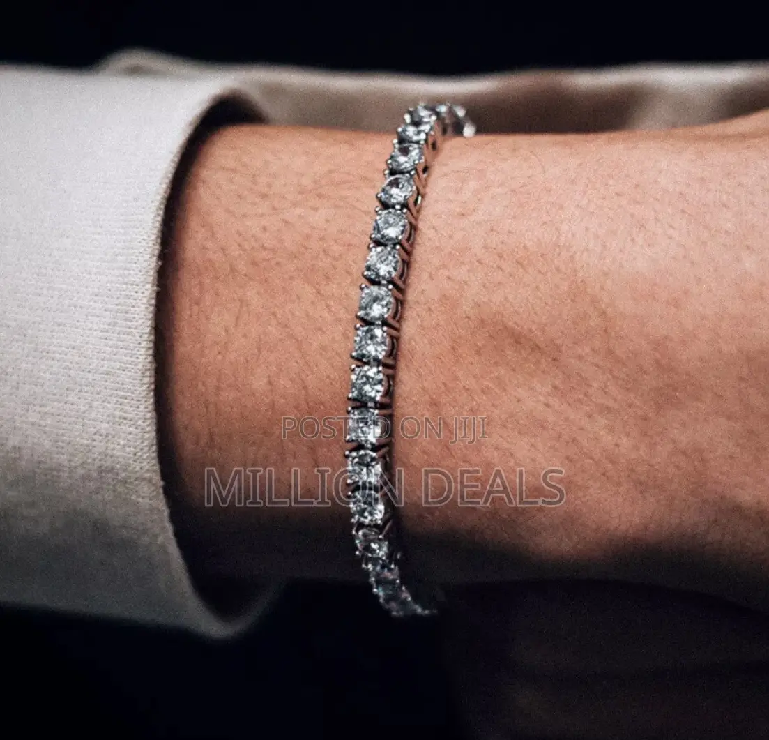 Tennis Iced Cut Out Men’S Luxe Link Bracelet
