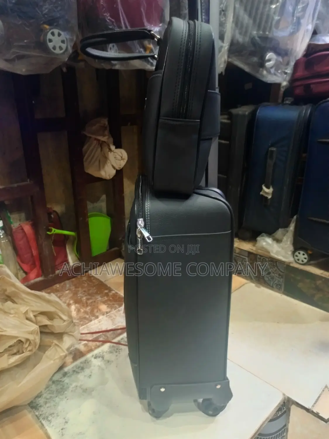 Hand Carry Leather Bag With Laptop Bag.