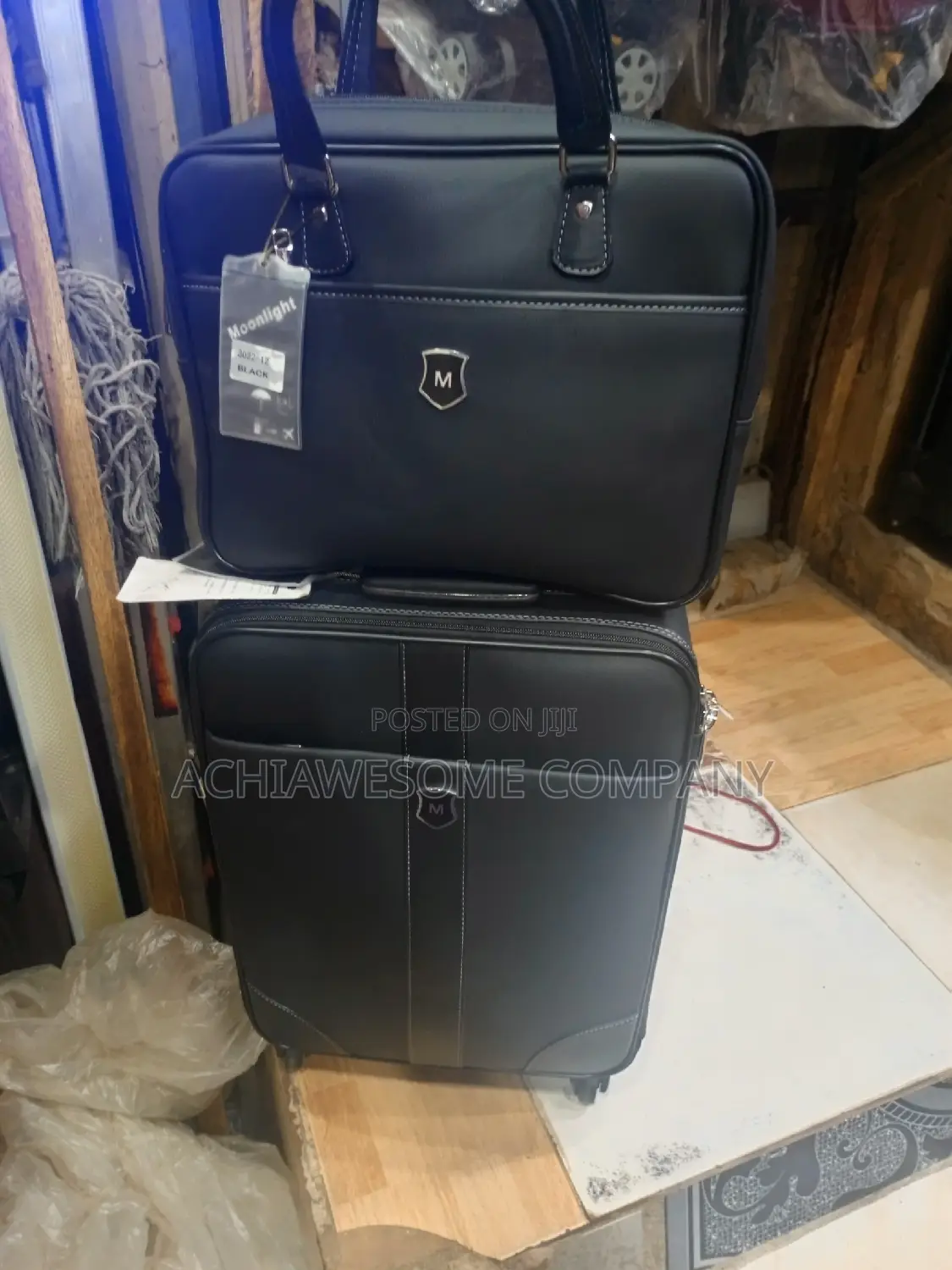 Hand Carry Leather Bag With Laptop Bag.
