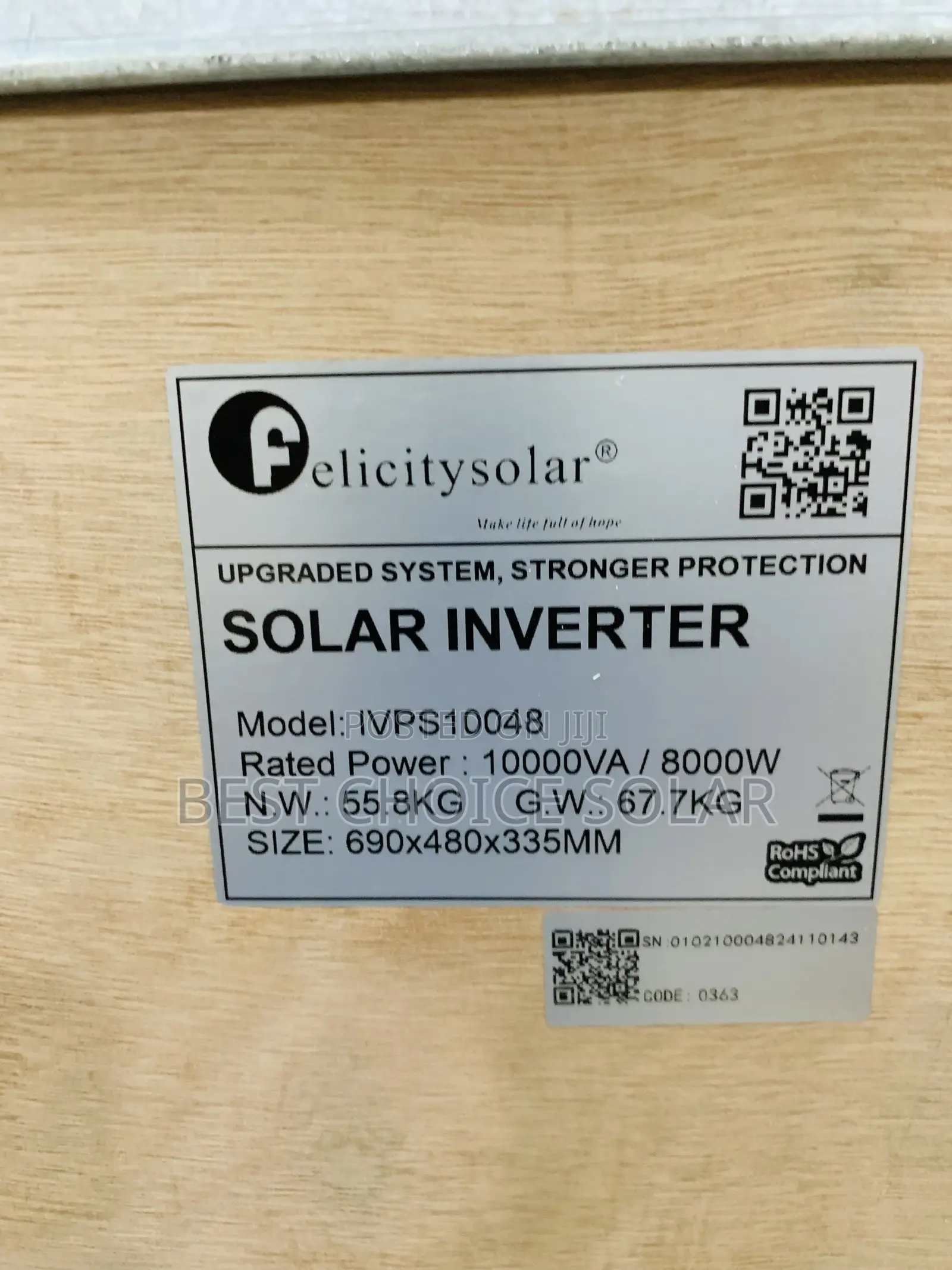 10kva 48v Ivps Felicity Solar Inverter 5years Warranty