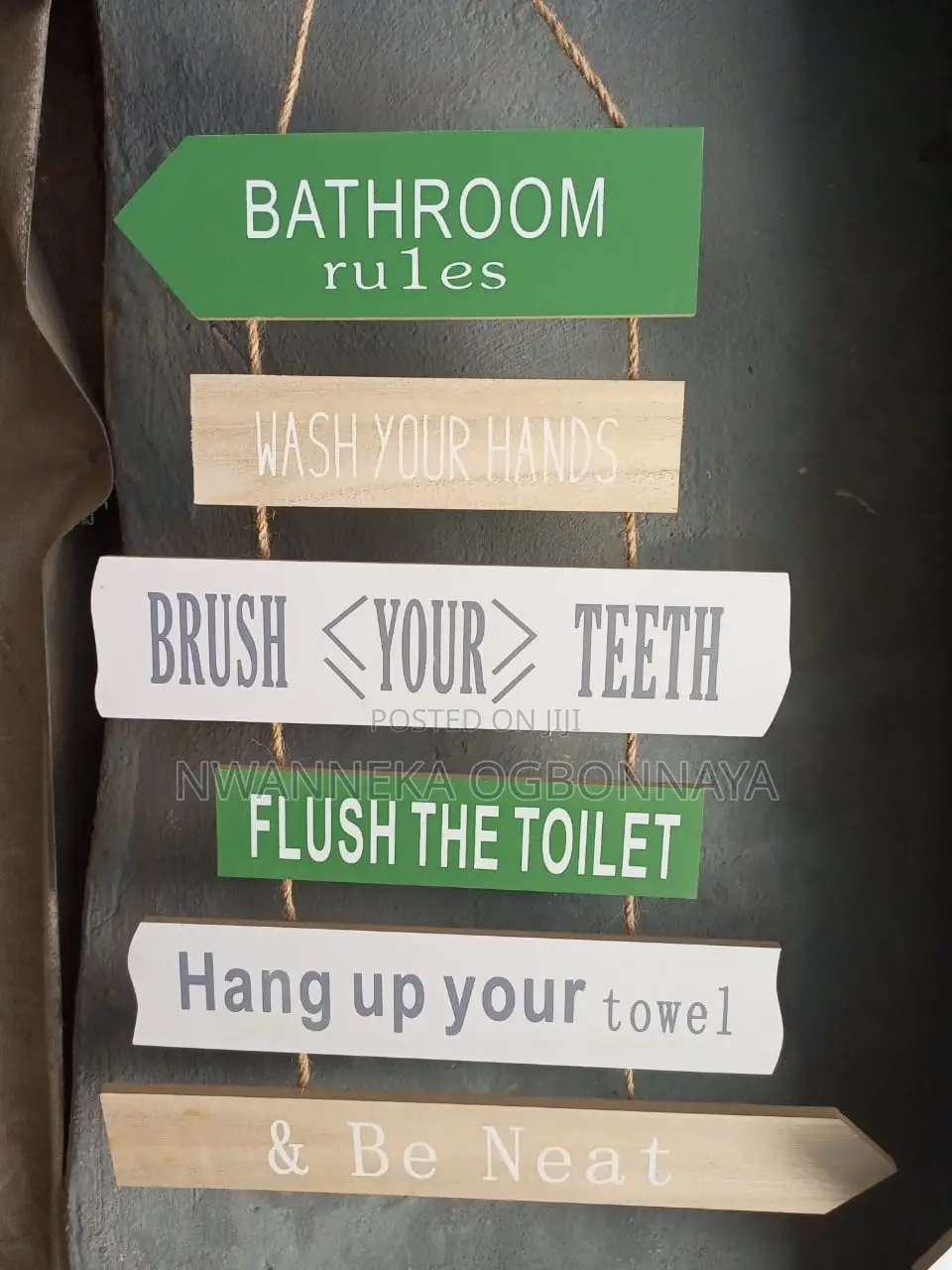 Vintage Our Toilet Rules Decoration